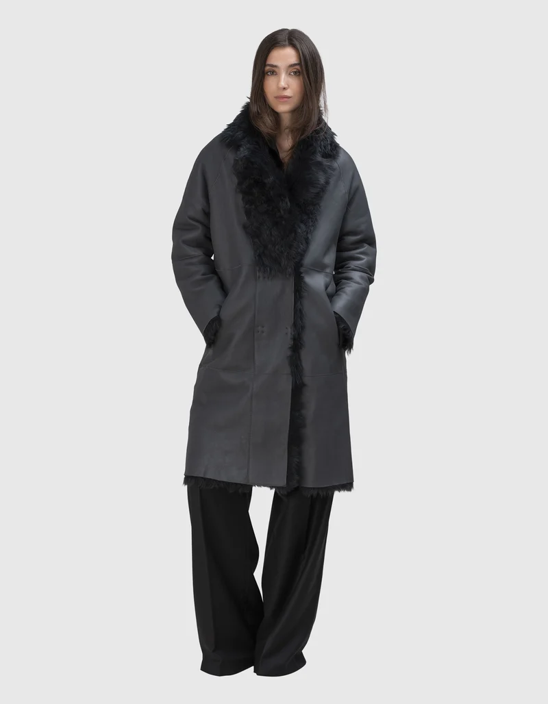 Lammleder-Shearling Wende-Mantel Cindy Nadal