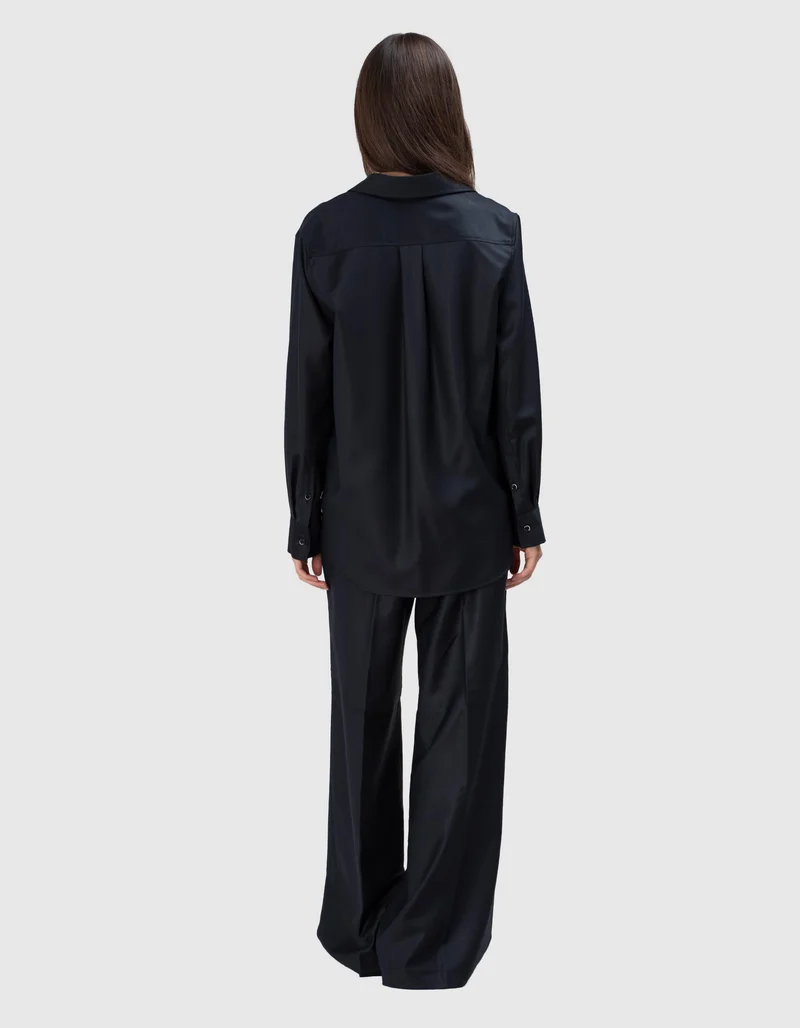 Wide-Leg Woll-Hose Astrid mit Seidenanteil