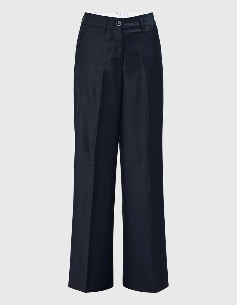 Wide-Leg Woll-Hose Astrid mit Seidenanteil