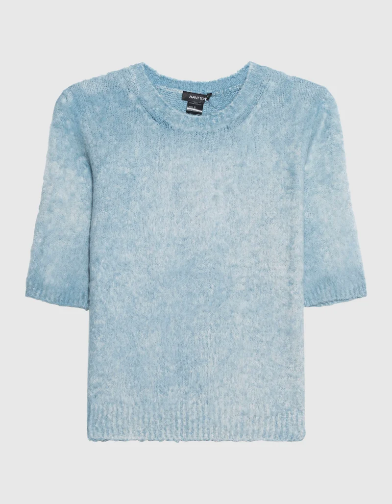 Kurzarm-Pullover mit Rundhalsausschnitt