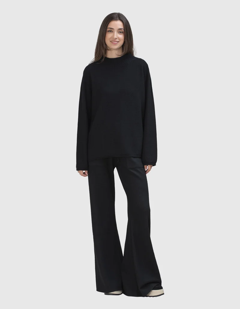 Wide-Leg Woll-Hose