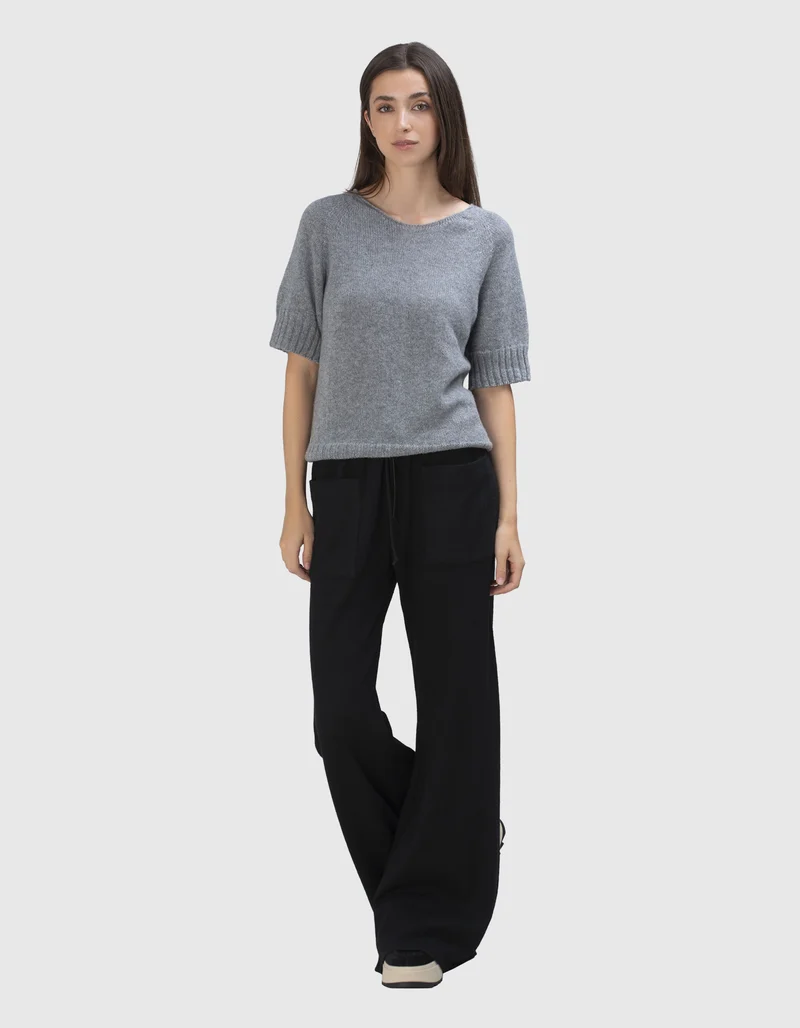 Kurzarm-Kaschmir-Pullover