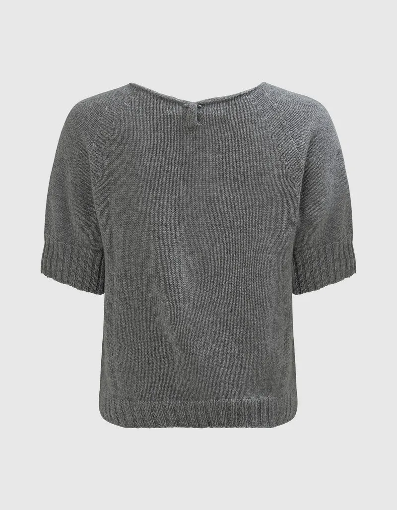 Kurzarm-Kaschmir-Pullover