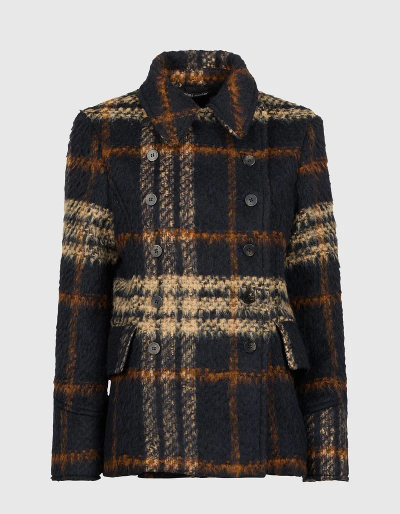 Doppelreihige Caban-Jacke mit Wollanteil