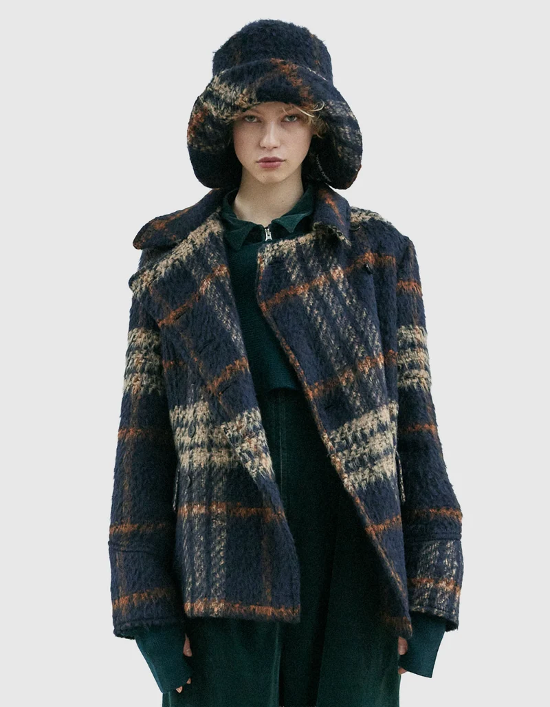 Doppelreihige Caban-Jacke mit Wollanteil