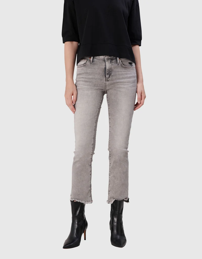 Kick-Flare Jeans Halle mit offenem Saum