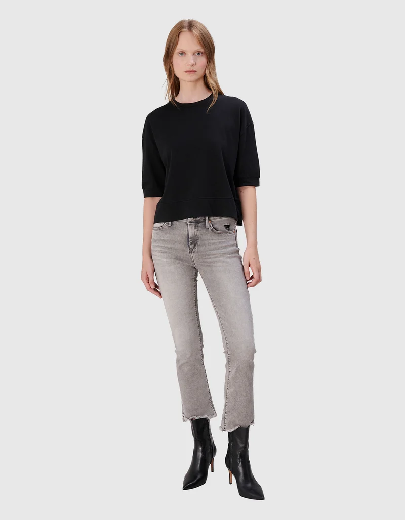 Kick-Flare Jeans Halle mit offenem Saum