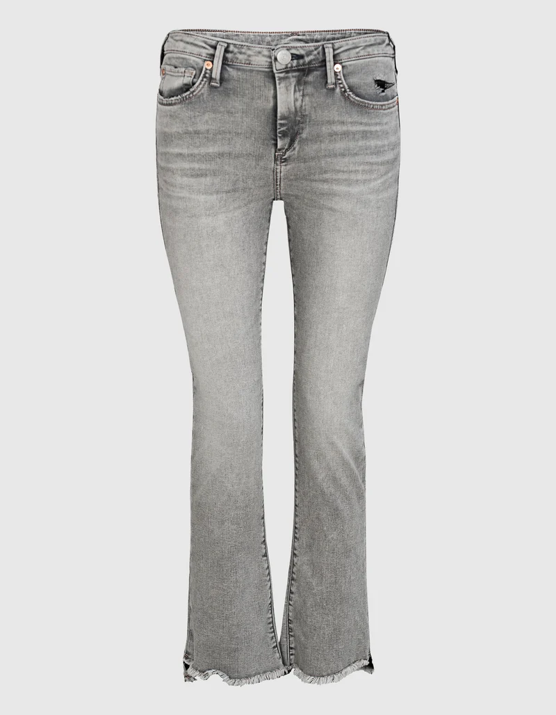 Kick-Flare Jeans Halle mit offenem Saum