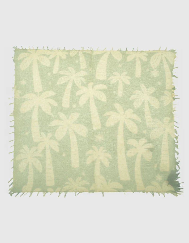Gemusterter Kaschmir-Schal Felix Palm mit Fransen