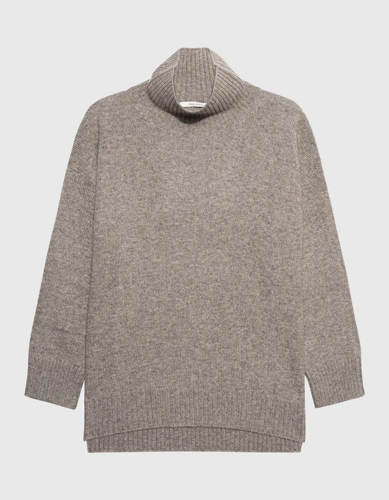 Oversize Woll-Pullover mit Stehkragen