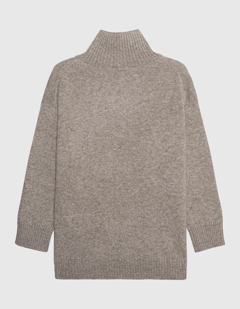 Oversize Woll-Pullover mit Stehkragen