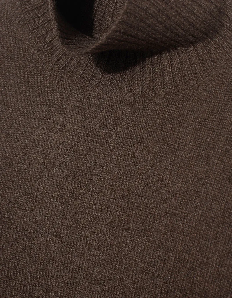 Oversize Woll-Pullover mit Stehkragen
