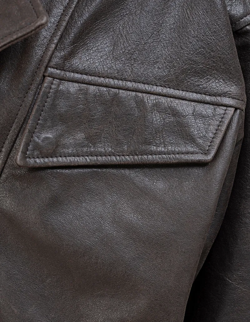 Oversize Leder-Jacke Bree im Vintage-Stil