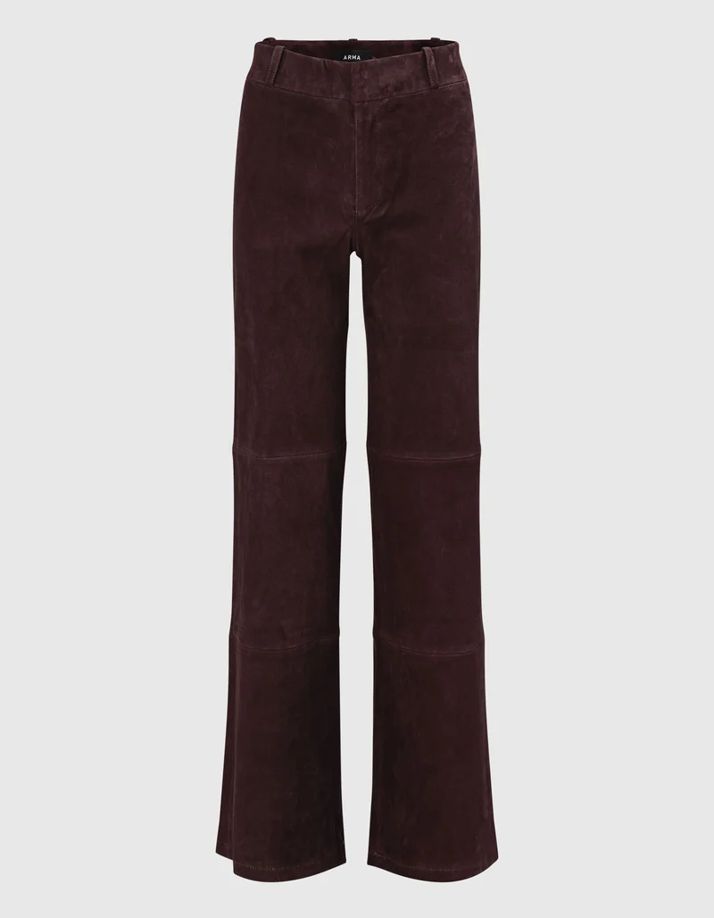 Wide-Leg Veloursleder-Hose Marina