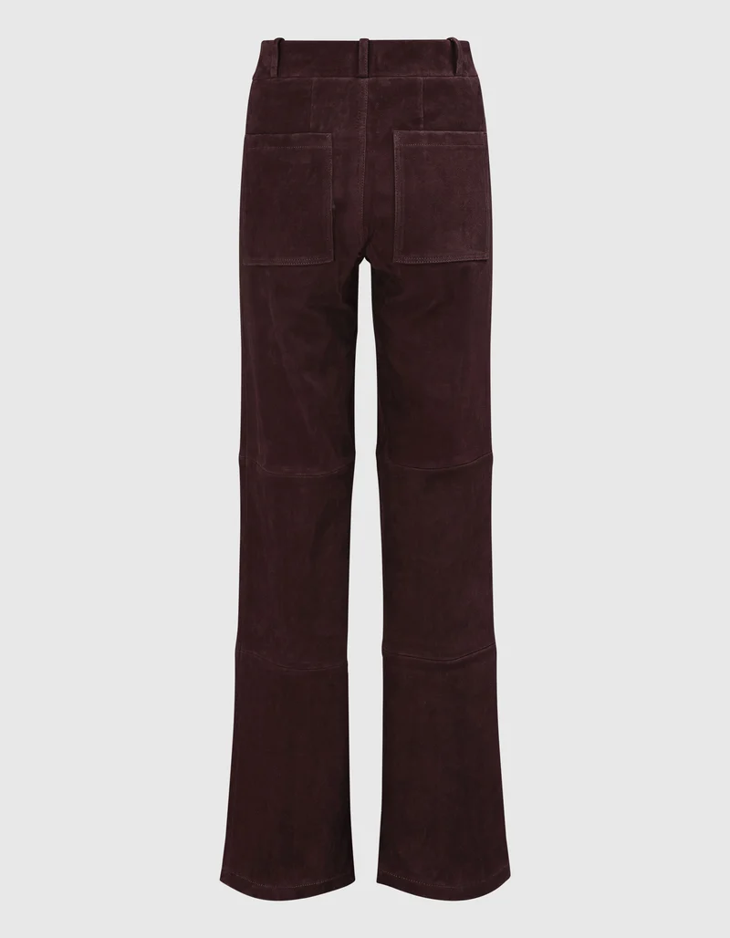 Wide-Leg Veloursleder-Hose Marina