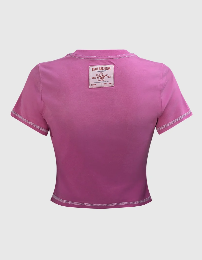 Bedrucktes Cropped-T-Shirt Baby Tee im Washed-Out-Look
