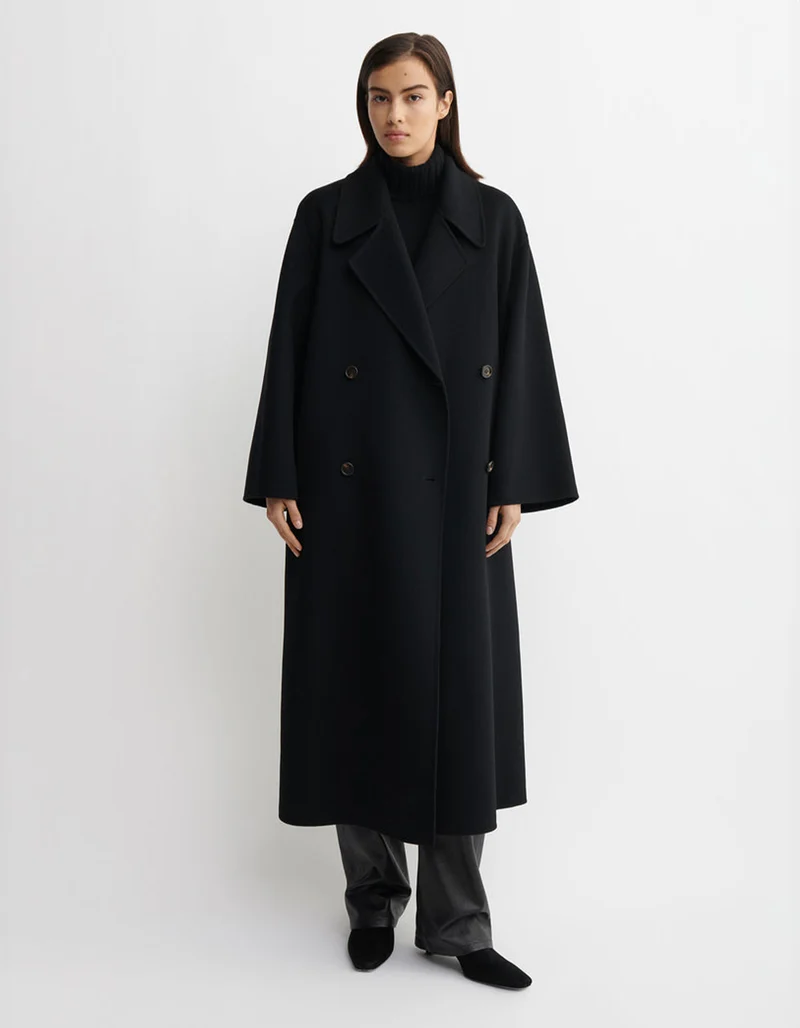 Doppelreihiger Oversize Woll-Mantel Halima