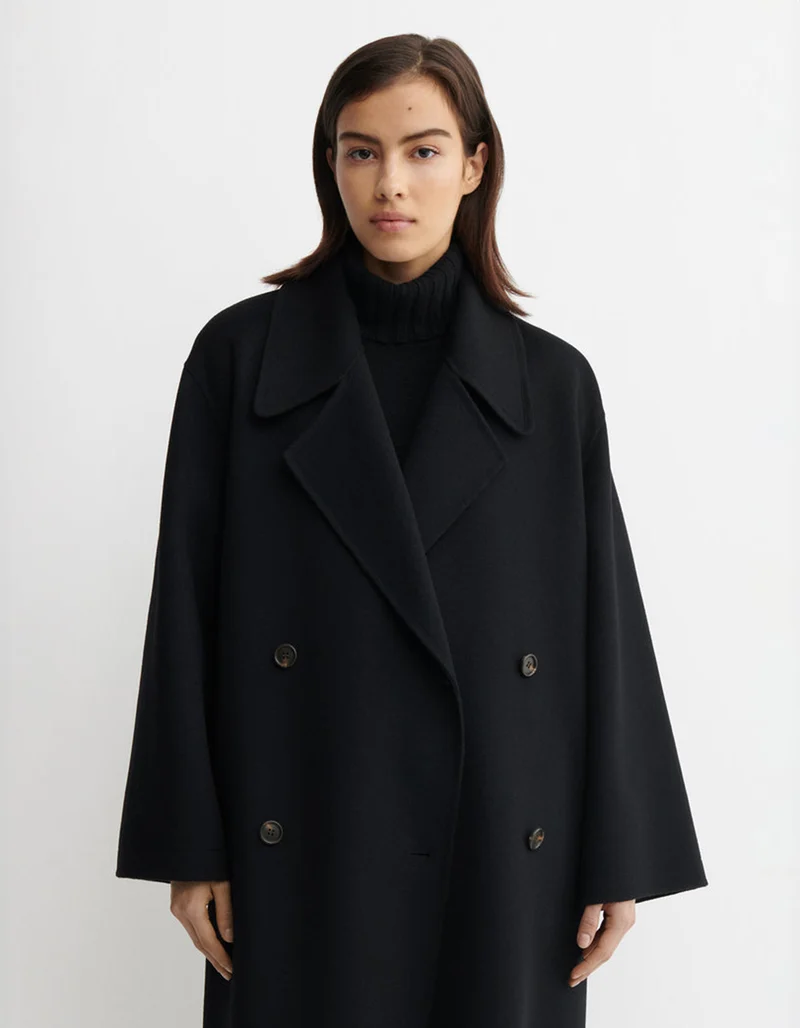 Doppelreihiger Oversize Woll-Mantel Halima