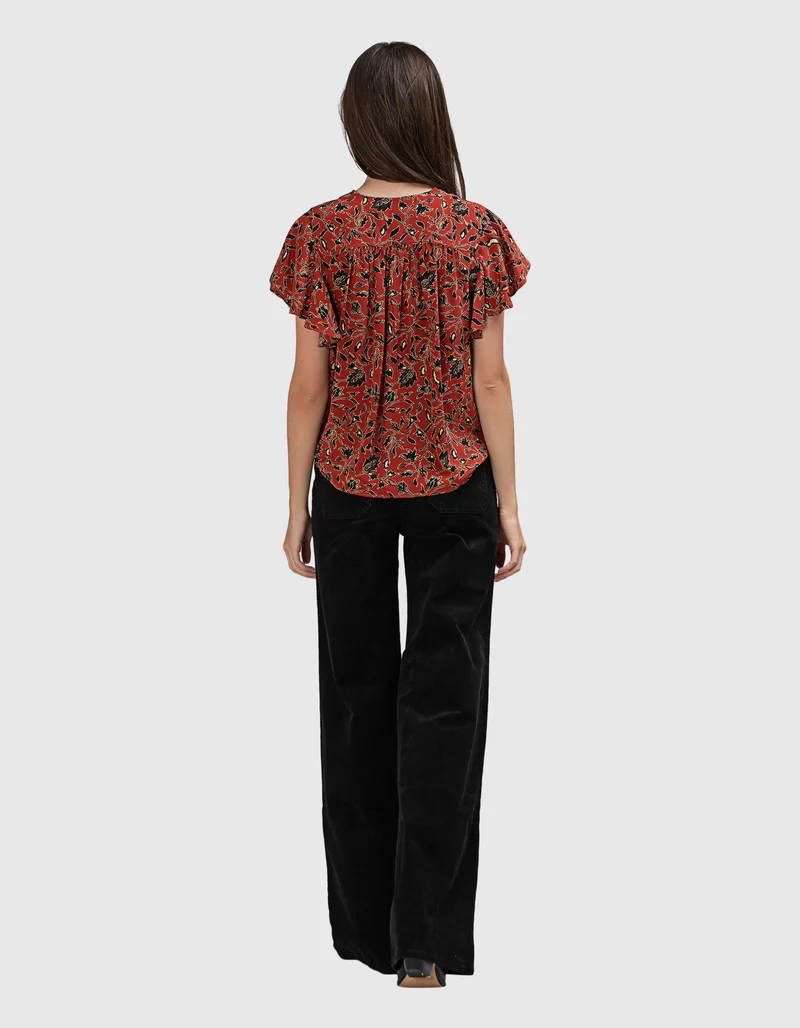 High-Rise Flare-Leg Kord-Hose Florence