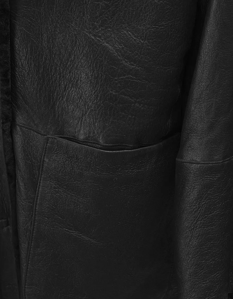 Shearling Wendemantel Charlotte mit Bindegürtel
