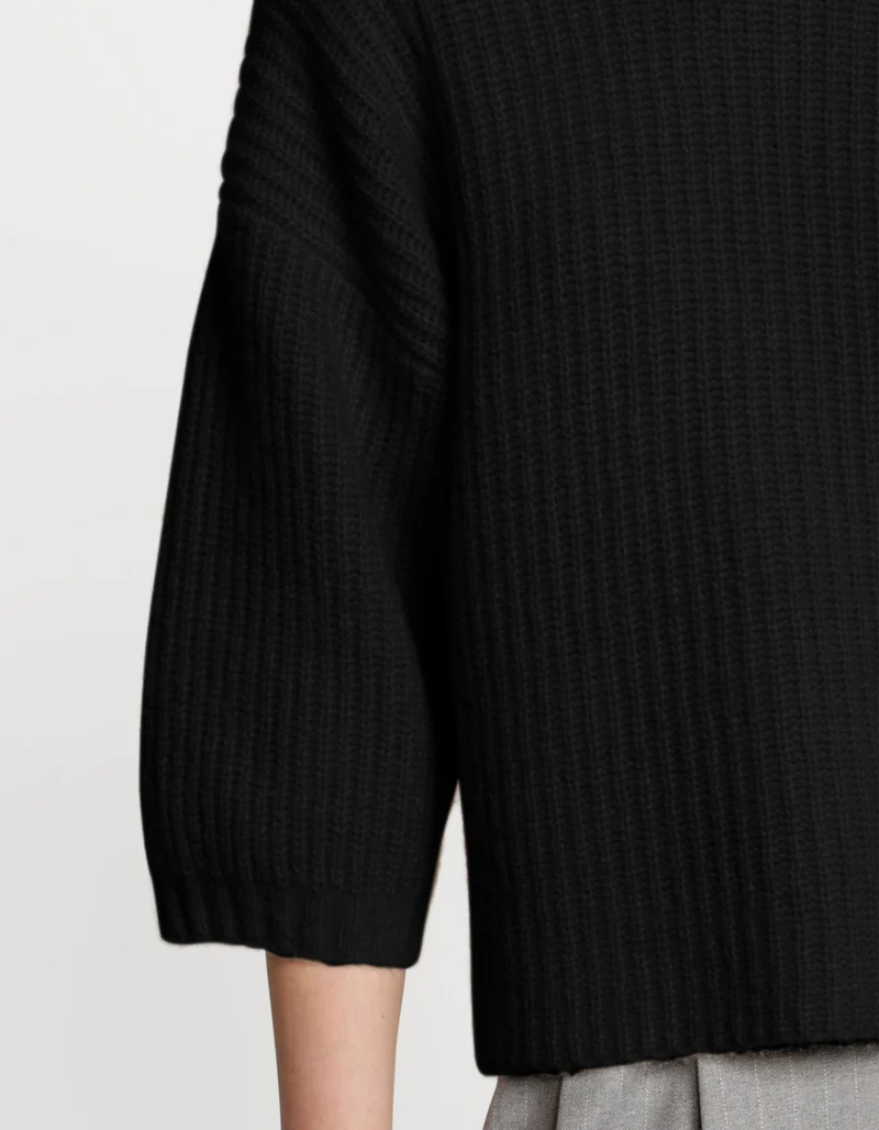 Gerippter Kaschmir-Mix Pullover Aijana