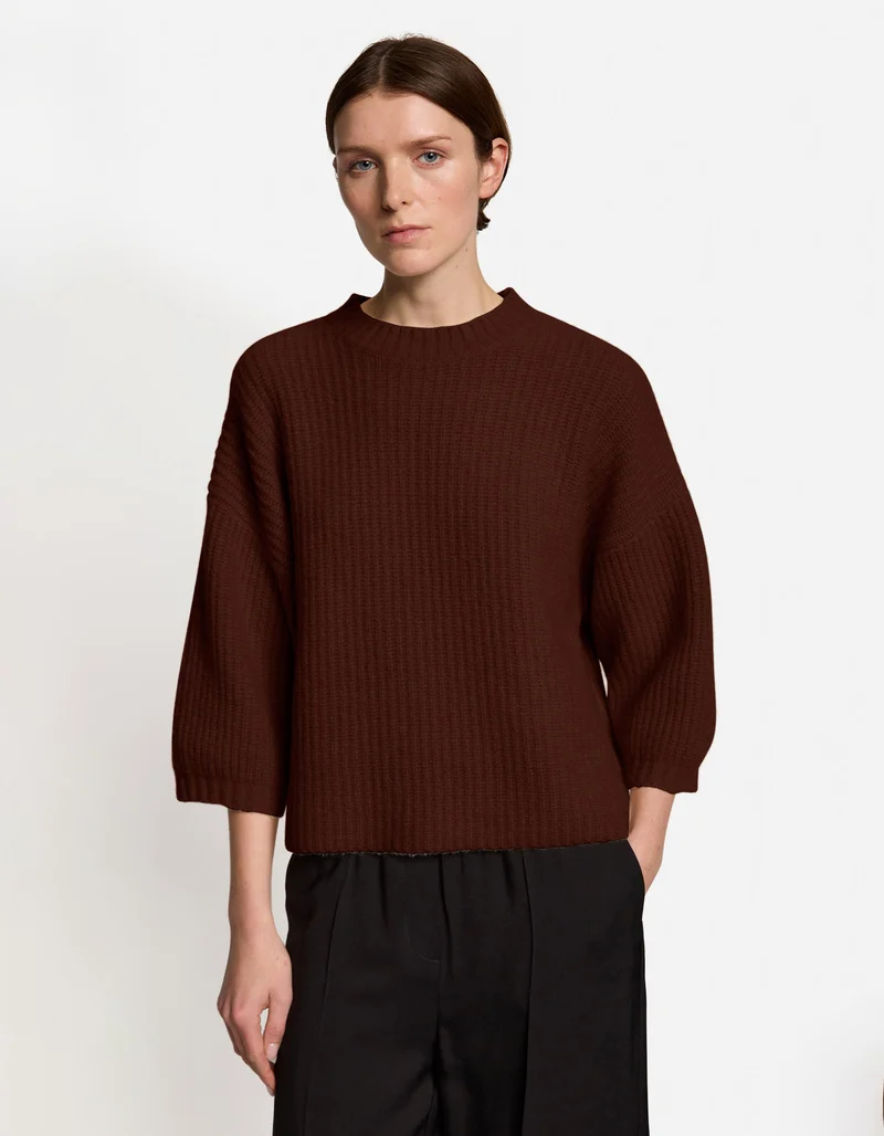 Gerippter Kaschmir-Mix Pullover Aijana