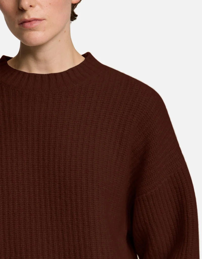 Gerippter Kaschmir-Mix Pullover Aijana