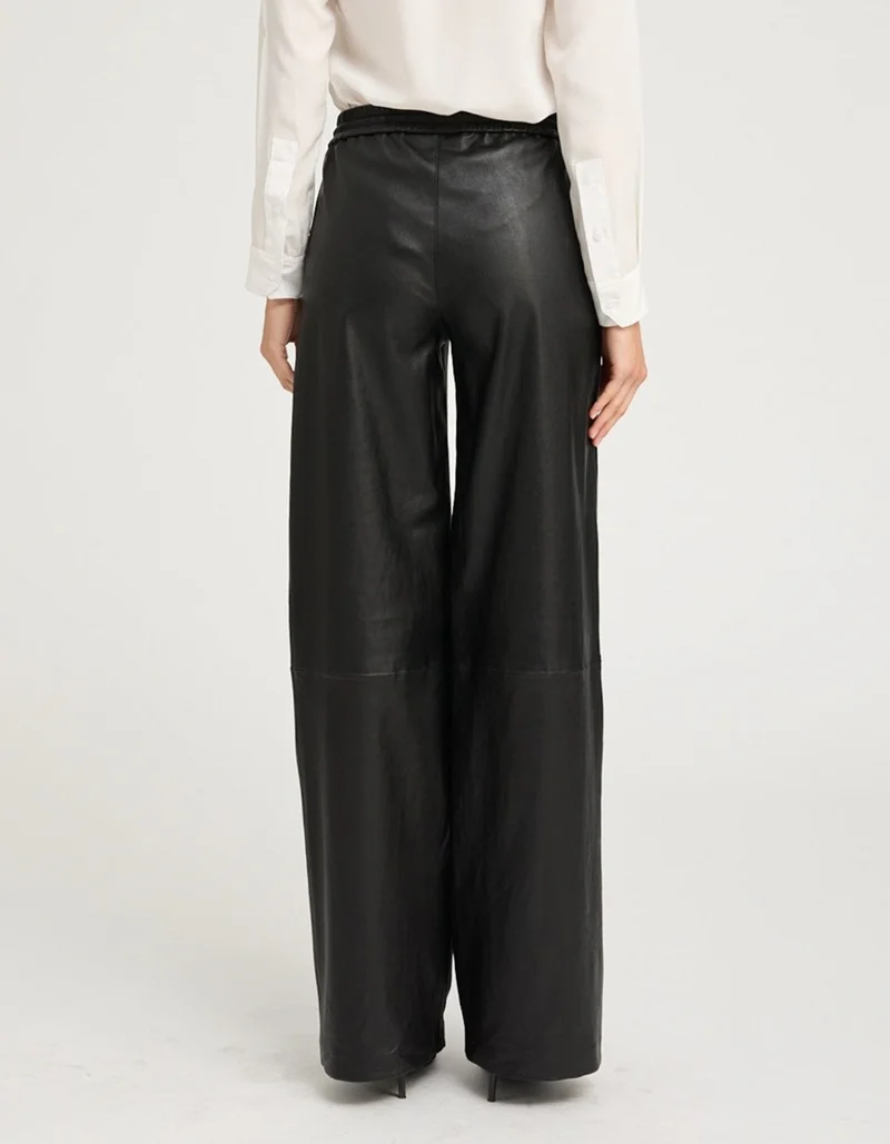 Wide-Leg Lammleder-Jogginghose Baggy Athletic