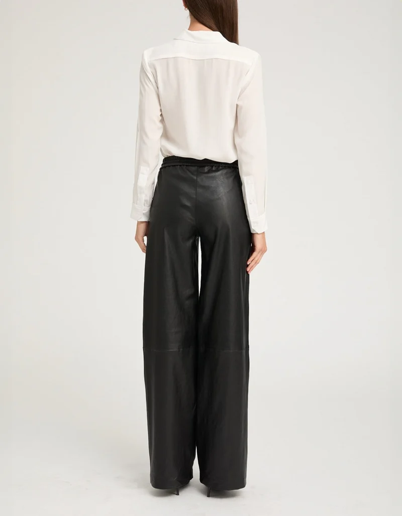 Wide-Leg Lammleder-Jogginghose Baggy Athletic