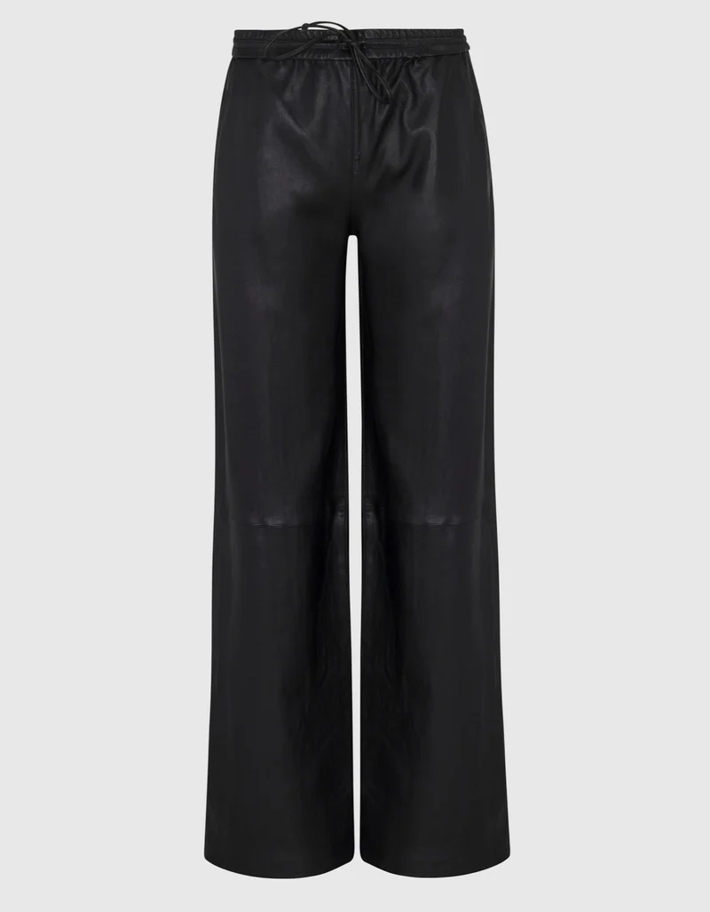 Wide-Leg Lammleder-Jogginghose Baggy Athletic