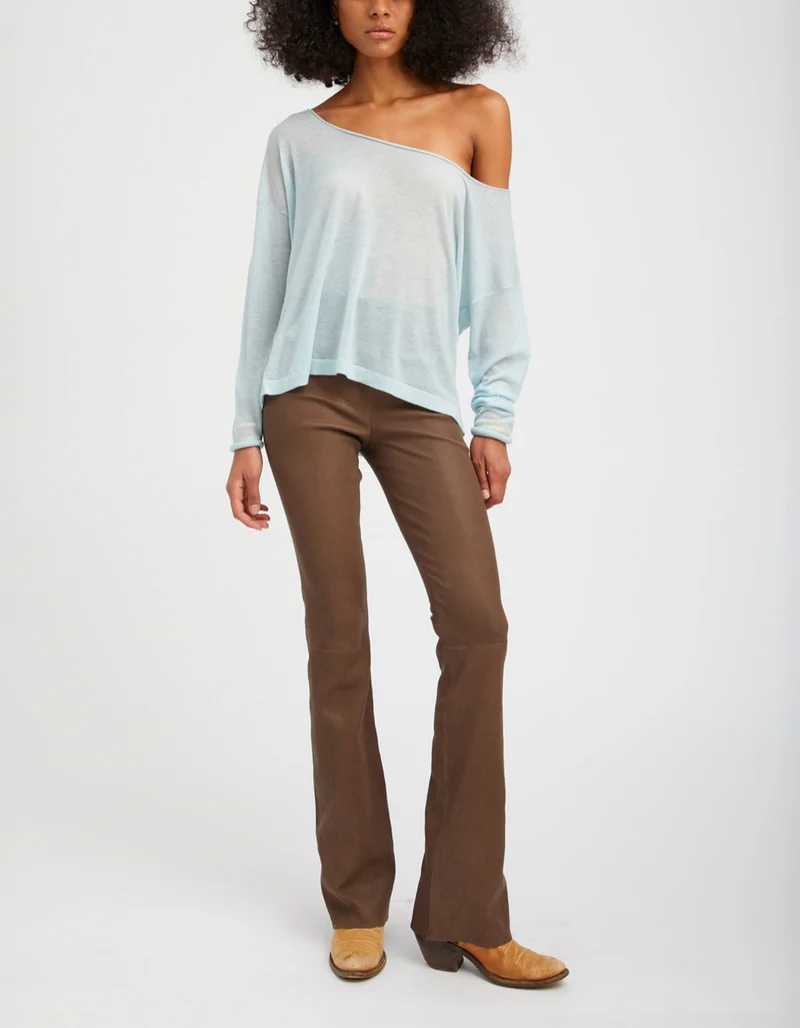 Bootcut Lammleder-Hose Micro Flare