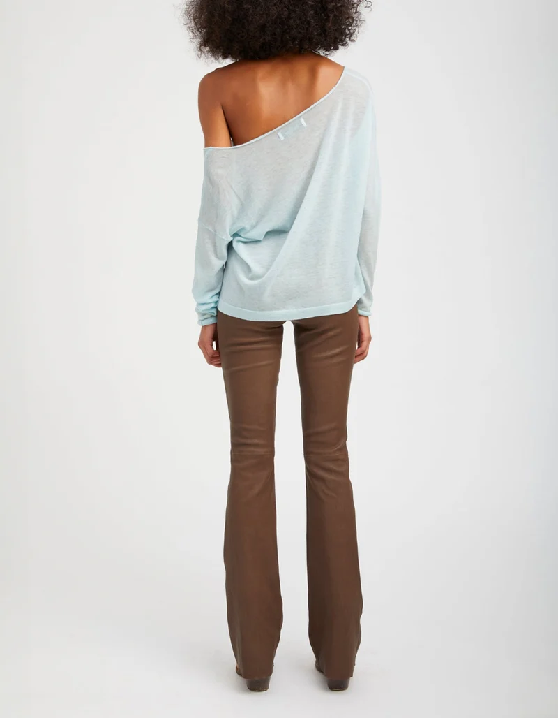 Bootcut Lammleder-Hose Micro Flare