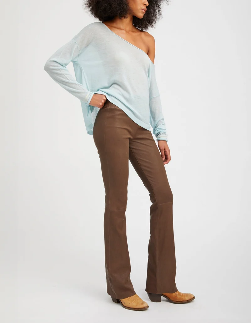 Bootcut Lammleder-Hose Micro Flare