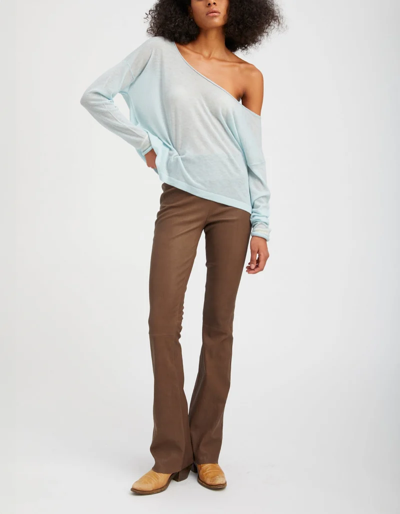 Bootcut Lammleder-Hose Micro Flare