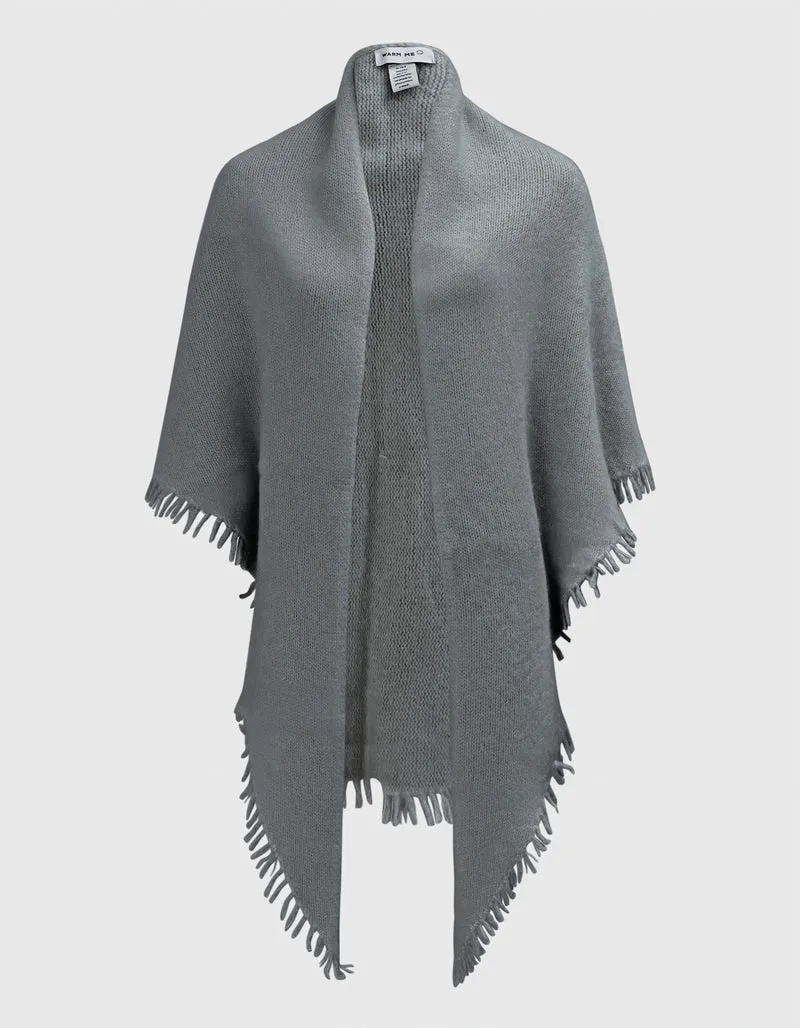 Kaschmir Schal-Poncho Ela mit Fransen