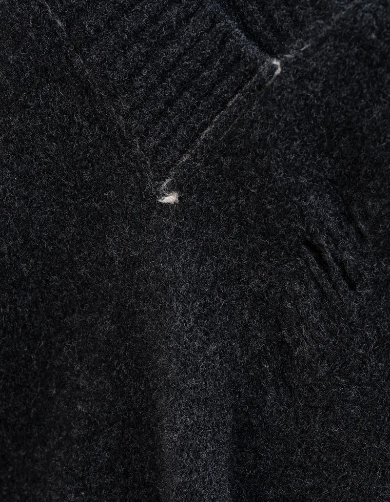 Oversize Destroyed Woll-Mix Pullover mit Faden-Details