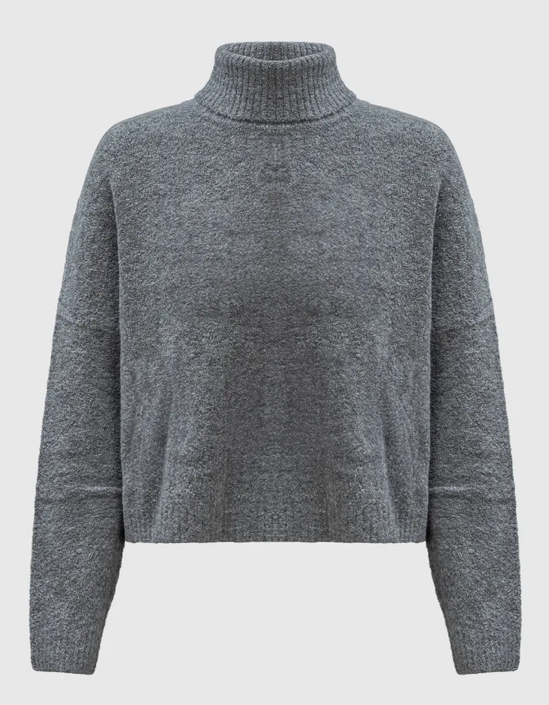 Bouclé Rollkragen-Pullover Zeta Posa Roll