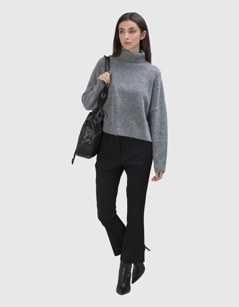 Bouclé Rollkragen-Pullover Zeta Posa Roll