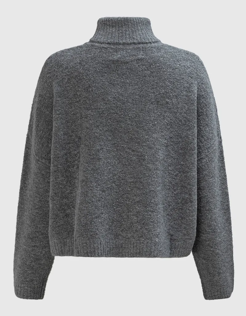 Bouclé Rollkragen-Pullover Zeta Posa Roll