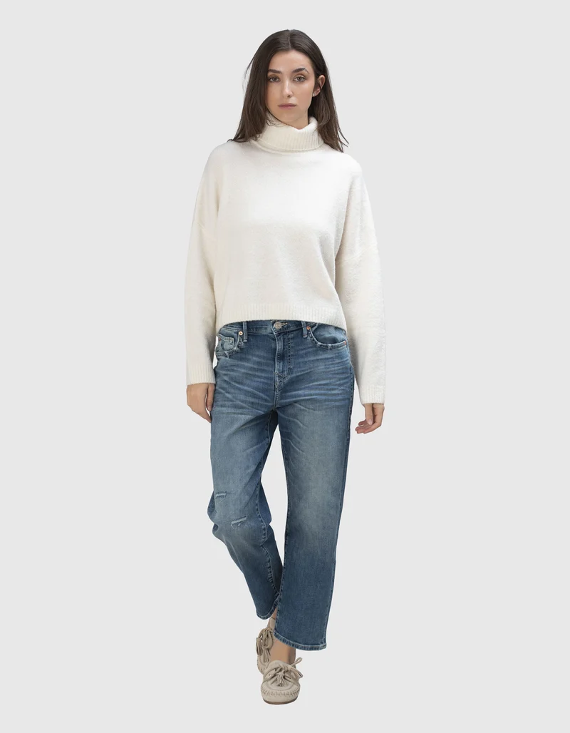 Bouclé Rollkragen-Pullover Zeta Posa Roll