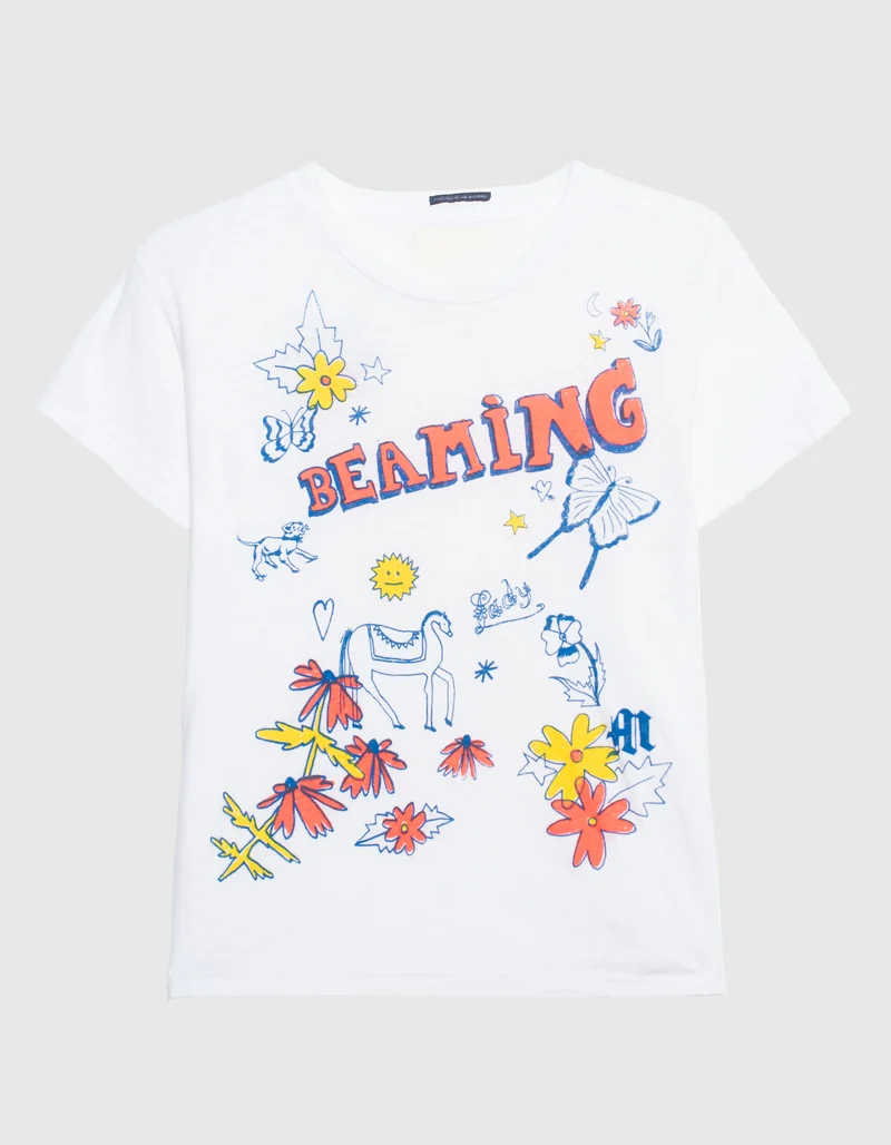 Bedrucktes Baumwoll-Leinen T-Shirt The Sinful Tee im Vintage-Look