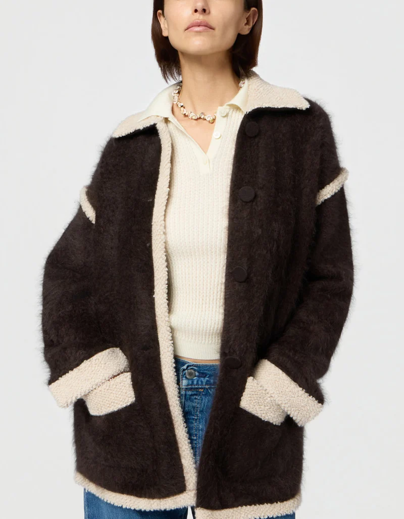 Fuzzy Kaschmir-Jacke Grizzly