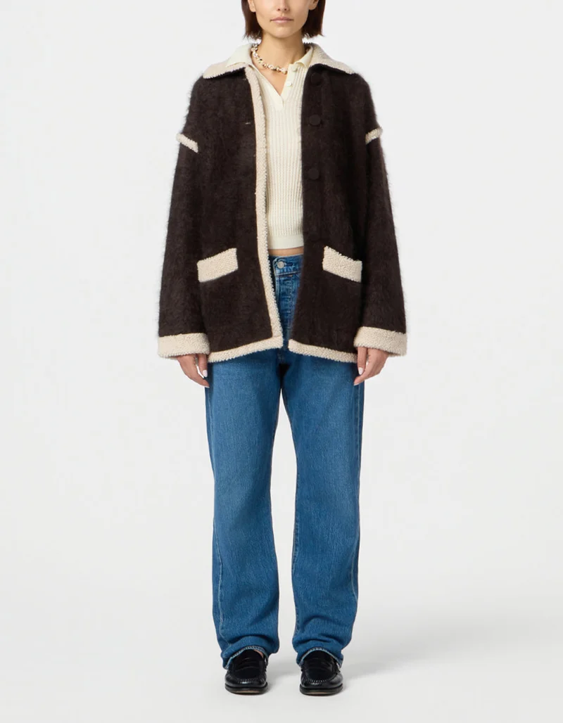 Fuzzy Kaschmir-Jacke Grizzly