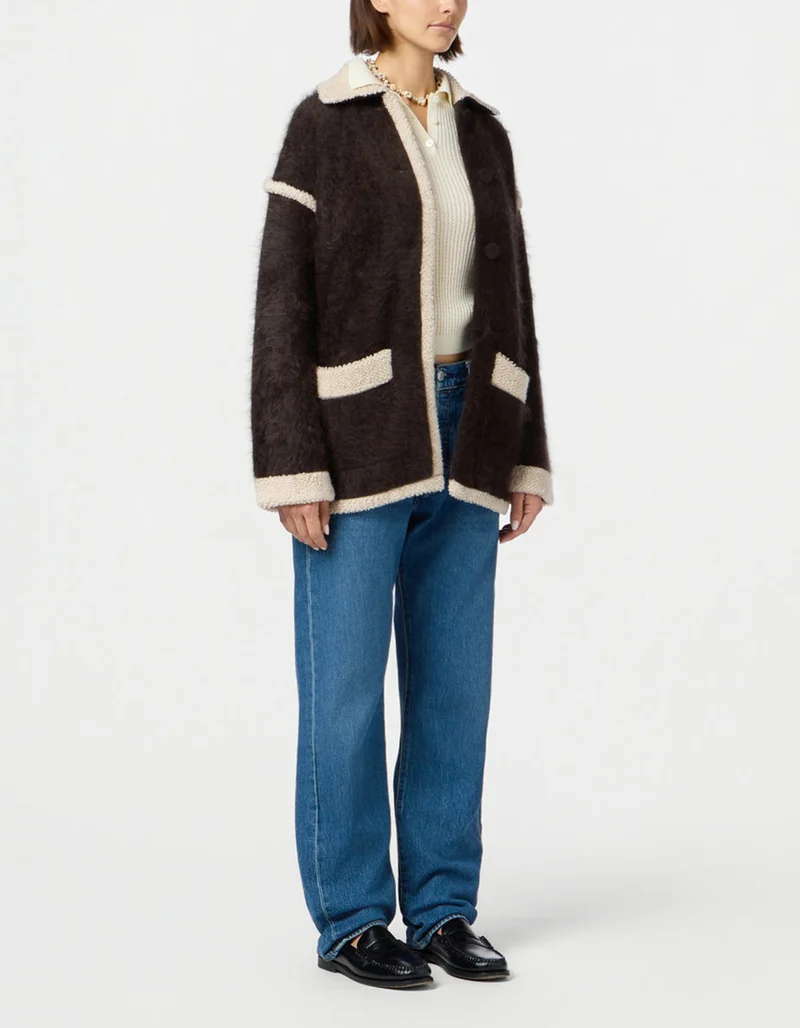 Fuzzy Kaschmir-Jacke Grizzly