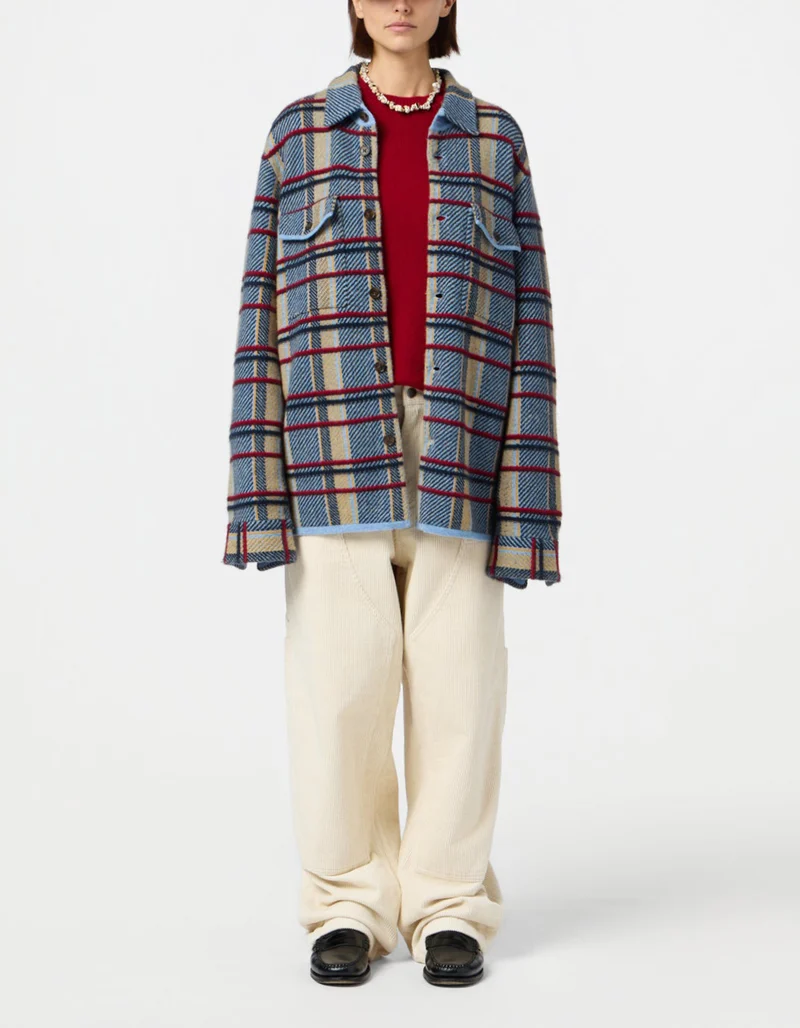 Kariertes Kaschmir Overshirt Plaid Work