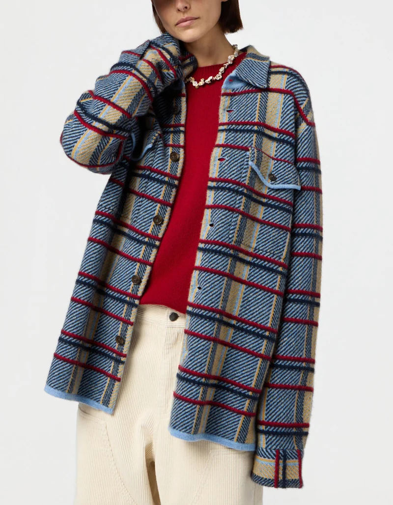 Kariertes Kaschmir Overshirt Plaid Work