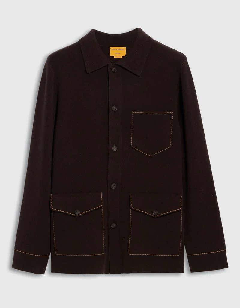Kaschmir-Jacke Industry mit Kontrastnähten