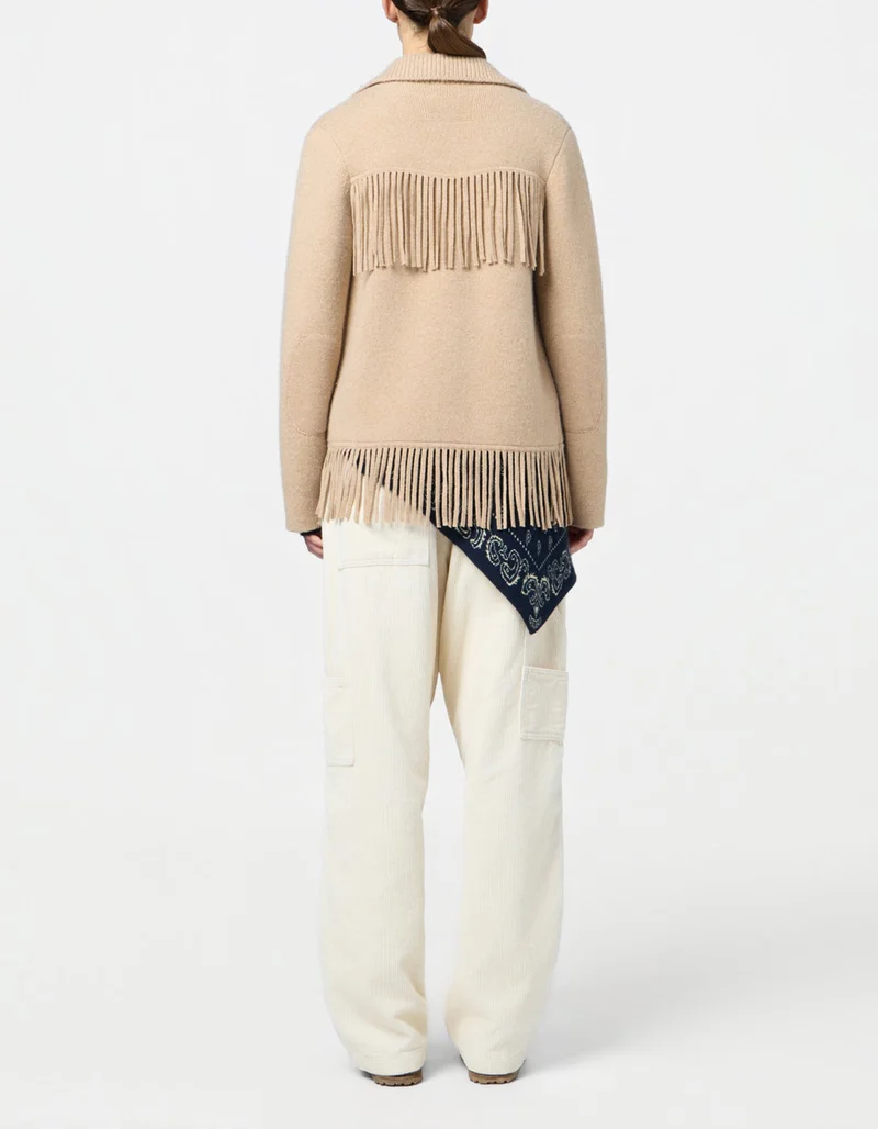 Wolle-Kaschmir-Mix Jacke Western Fringe