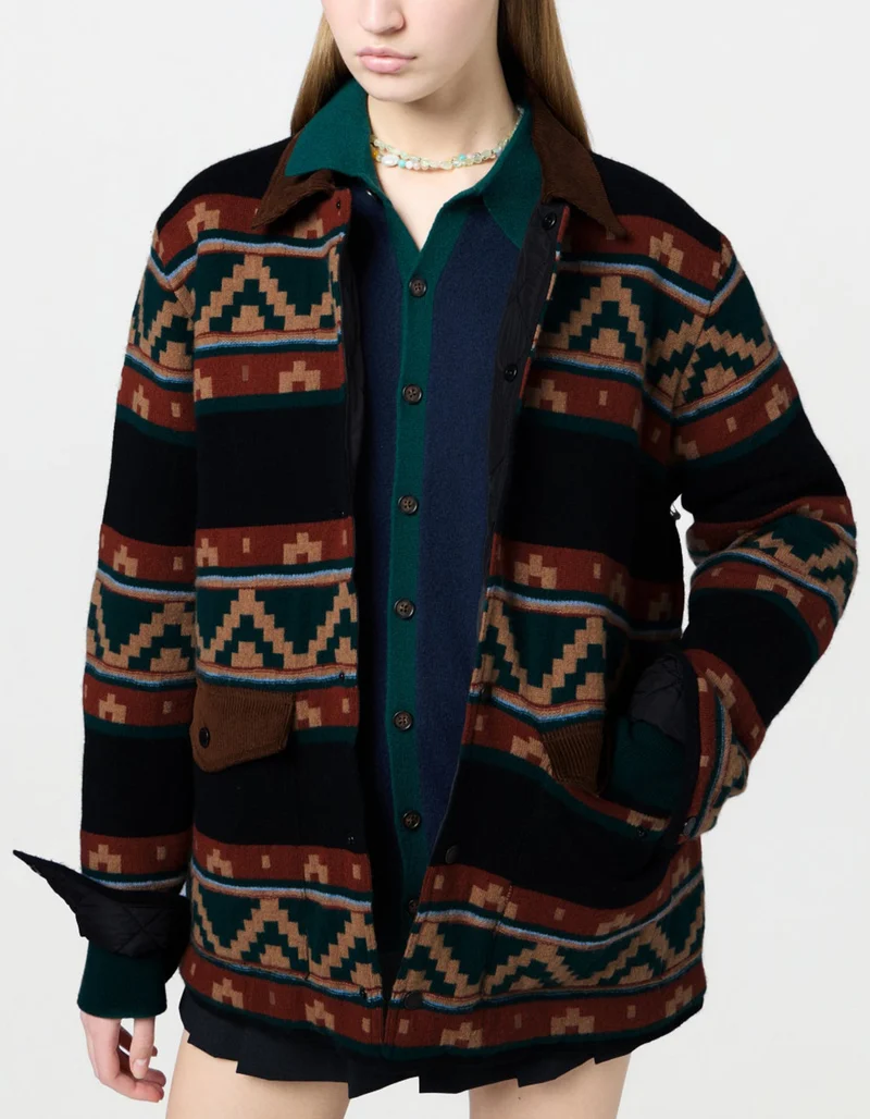 Gemusterte Wolle-Kaschmir-Mix Jacke Western Industry