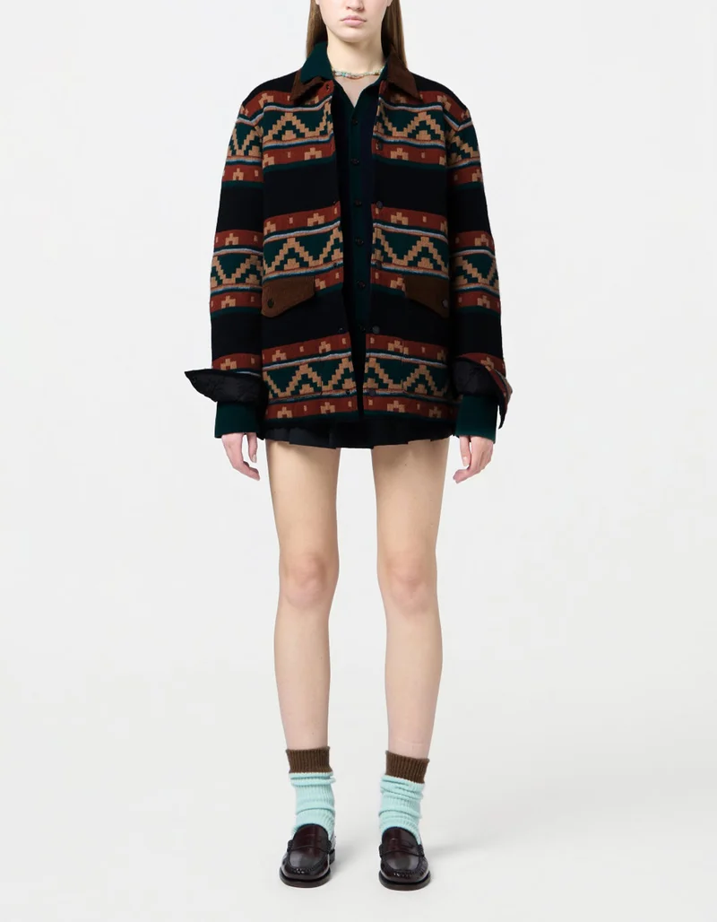 Gemusterte Wolle-Kaschmir-Mix Jacke Western Industry